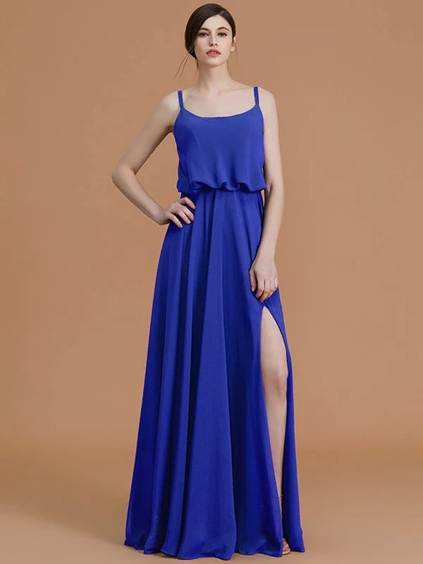 Charming Spaghetti Straps Sleeveless Ruffles Chiffon Bridesmaid Dresses - Image 30