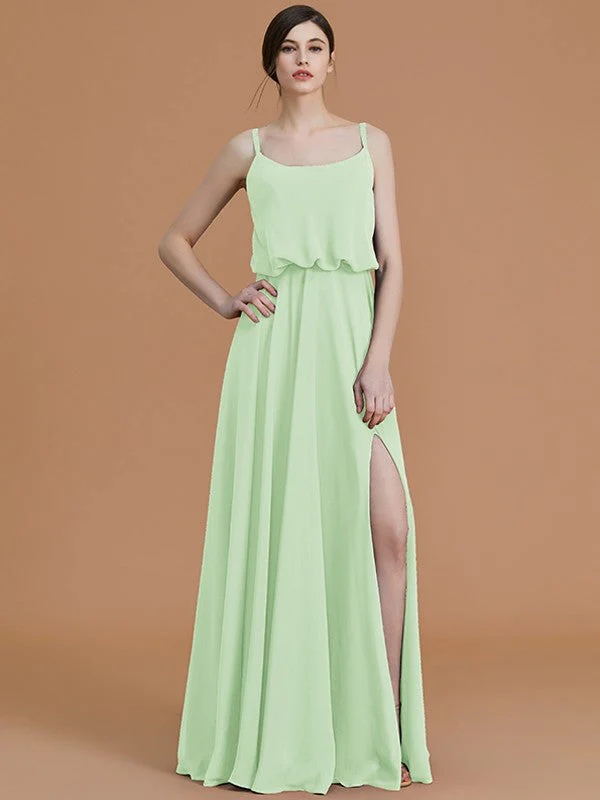 Charming Spaghetti Straps Sleeveless Ruffles Chiffon Bridesmaid Dresses - Image 31