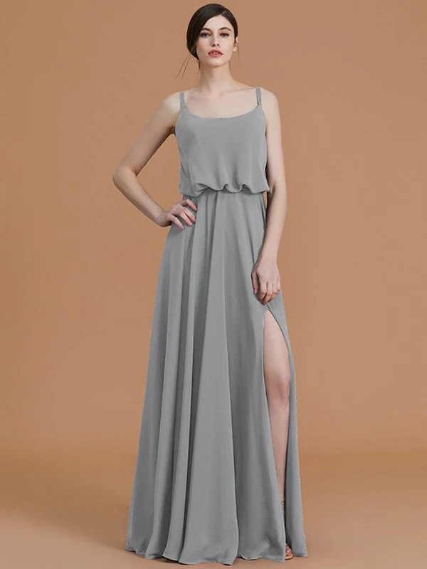 Charming Spaghetti Straps Sleeveless Ruffles Chiffon Bridesmaid Dresses - Image 32