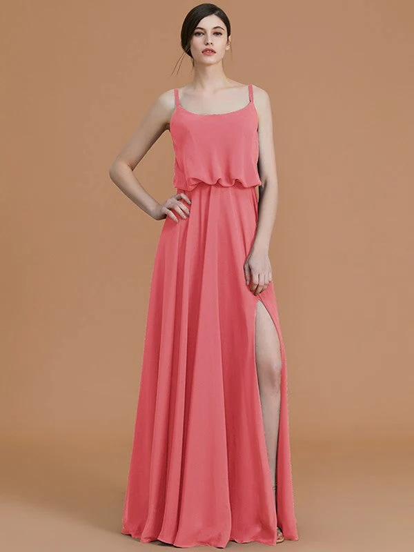 Charming Spaghetti Straps Sleeveless Ruffles Chiffon Bridesmaid Dresses - Image 33