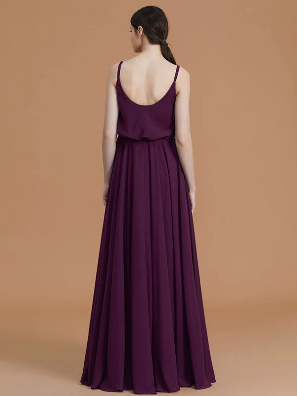 Charming Spaghetti Straps Sleeveless Ruffles Chiffon Bridesmaid Dresses - Image 35