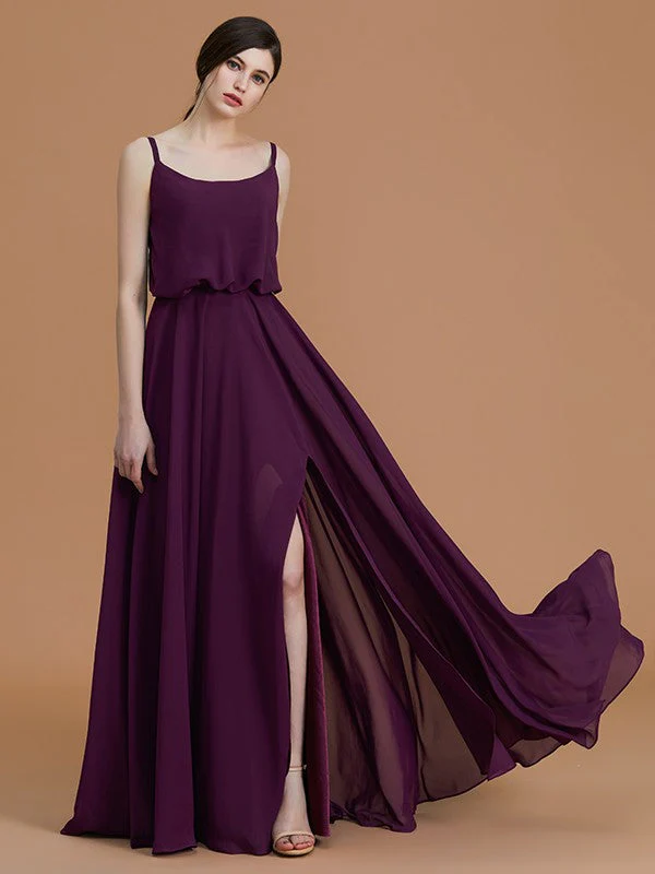 Charming Spaghetti Straps Sleeveless Ruffles Chiffon Bridesmaid Dresses - Image 4