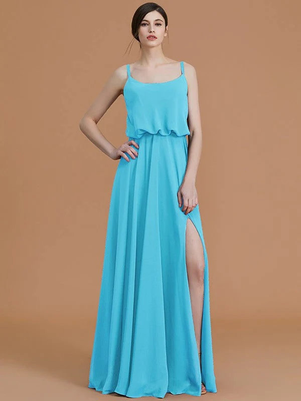 Charming Spaghetti Straps Sleeveless Ruffles Chiffon Bridesmaid Dresses - Image 8