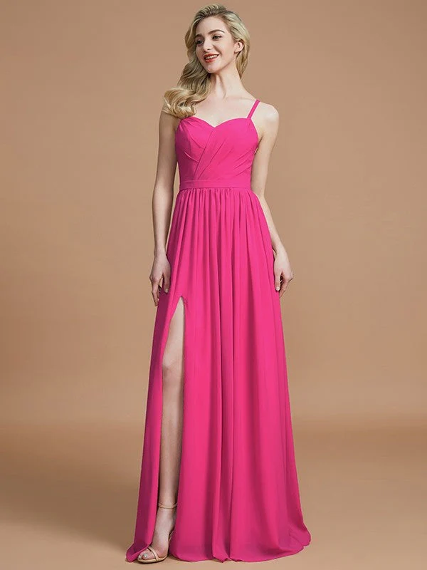 Charming Spaghetti Straps Sleeveless Ruched Chiffon Bridesmaid Dresses - Image 16