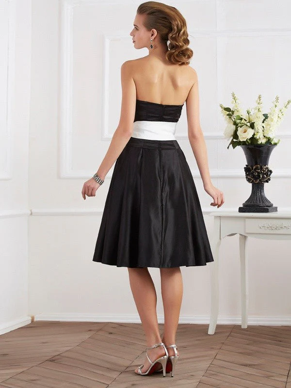 Charming Strapless Sleeveless Sash/Ribbon/Belt Short Satin Bridesmaid Dresses - Image 2
