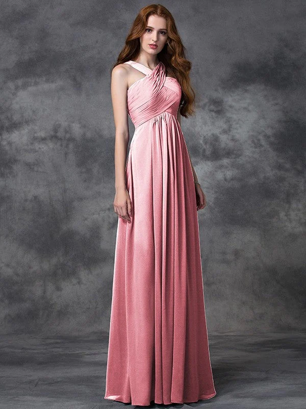 Charming Straps Ruched Sleeveless Long Chiffon Bridesmaid Dresses - Image 22