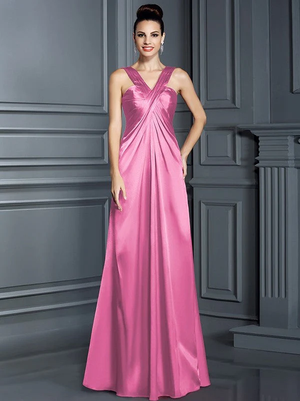 Charming Straps Sleeveless Long Bridesmaid Dresses - Image 23