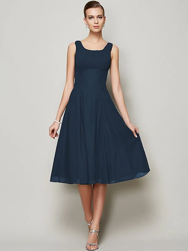 Charming Straps Sleeveless Pleats Short Chiffon Bridesmaid Dresses - Image 11