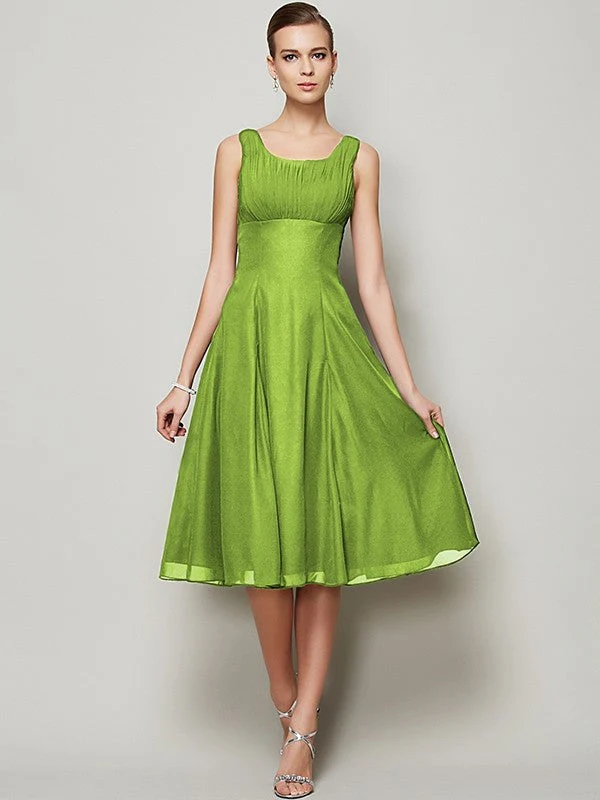 Charming Straps Sleeveless Pleats Short Chiffon Bridesmaid Dresses - Image 14
