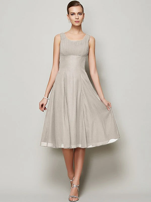 Charming Straps Sleeveless Pleats Short Chiffon Bridesmaid Dresses - Image 16