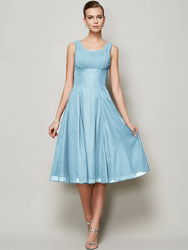 Charming Straps Sleeveless Pleats Short Chiffon Bridesmaid Dresses - Image 18
