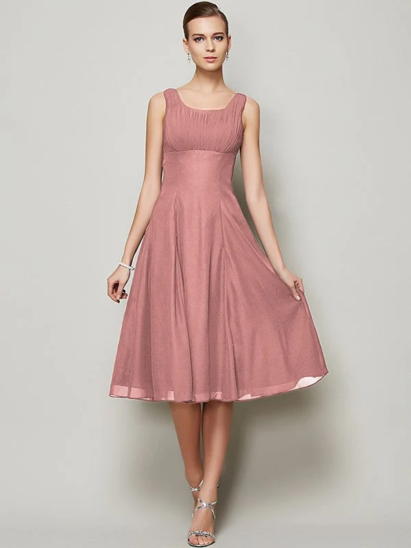 Charming Straps Sleeveless Pleats Short Chiffon Bridesmaid Dresses - Image 20