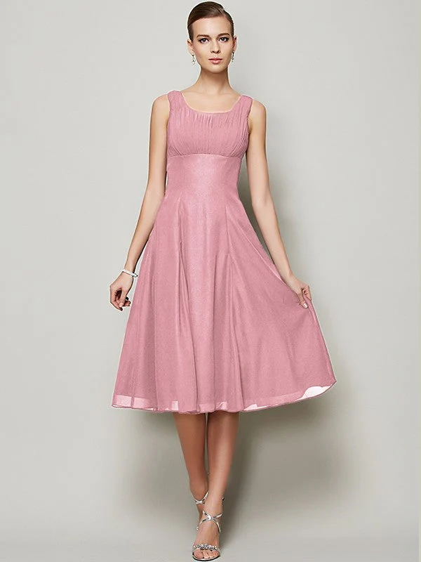 Charming Straps Sleeveless Pleats Short Chiffon Bridesmaid Dresses - Image 21