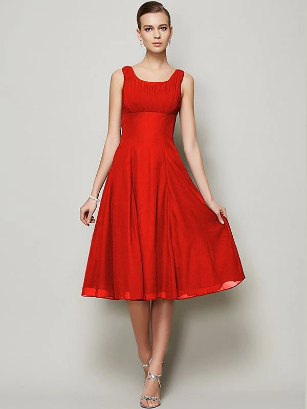 Charming Straps Sleeveless Pleats Short Chiffon Bridesmaid Dresses - Image 26