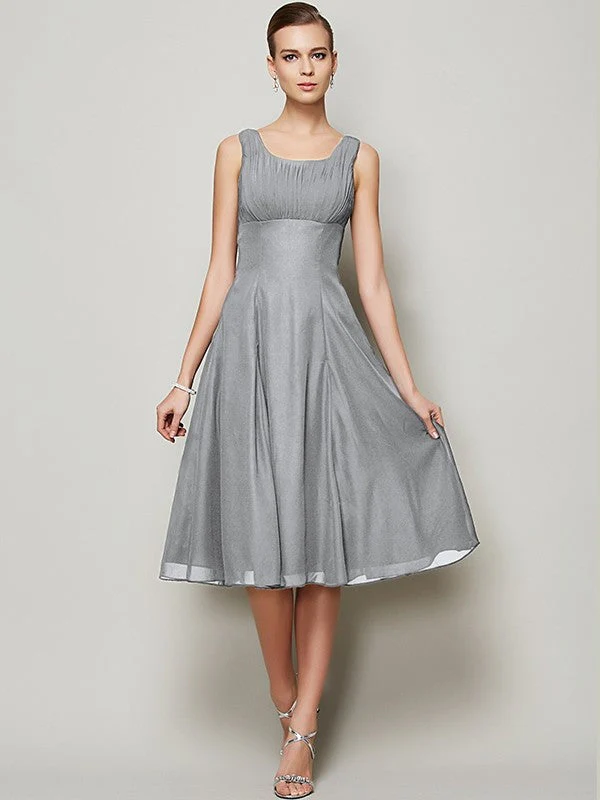 Charming Straps Sleeveless Pleats Short Chiffon Bridesmaid Dresses - Image 28