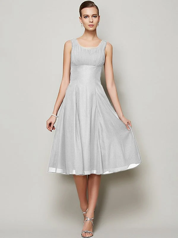 Charming Straps Sleeveless Pleats Short Chiffon Bridesmaid Dresses - Image 29