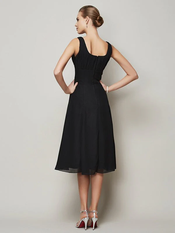 Charming Straps Sleeveless Pleats Short Chiffon Bridesmaid Dresses - Image 30