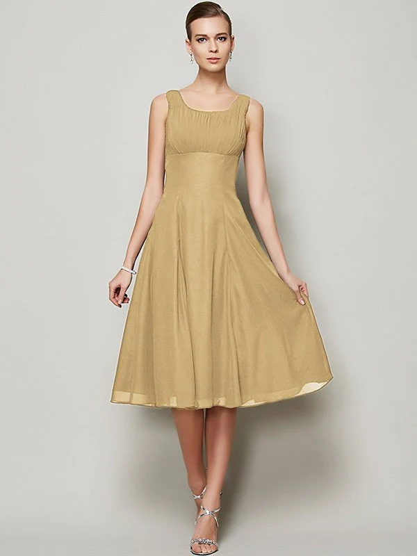 Charming Straps Sleeveless Pleats Short Chiffon Bridesmaid Dresses - Image 5