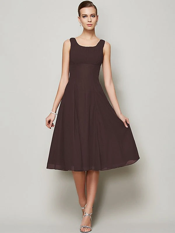 Charming Straps Sleeveless Pleats Short Chiffon Bridesmaid Dresses - Image 7