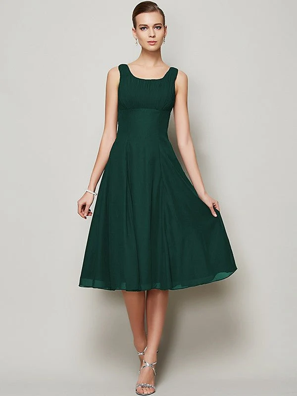 Charming Straps Sleeveless Pleats Short Chiffon Bridesmaid Dresses - Image 8