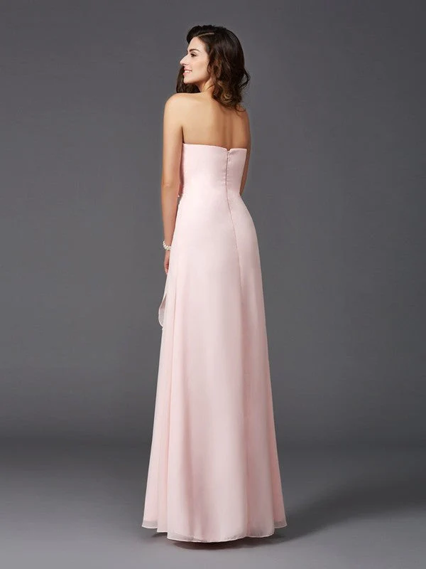 Gorgeous Sweetheart Hand-Made Flower Sleeveless Long Chiffon Bridesmaid Dresses - Image 30