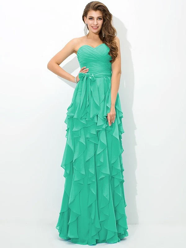 Gorgeous Sweetheart Layers Sleeveless Long Chiffon Bridesmaid Dresses - Image 15