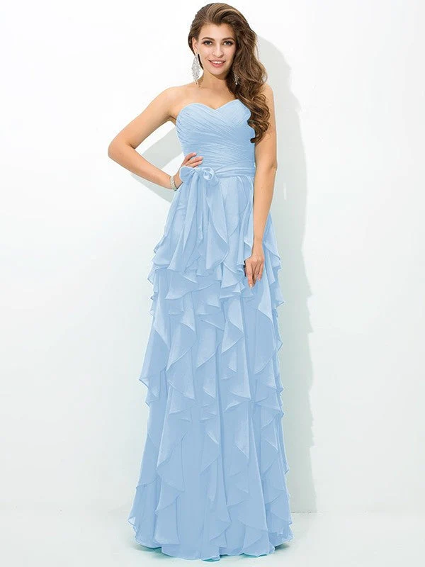 Gorgeous Sweetheart Layers Sleeveless Long Chiffon Bridesmaid Dresses - Image 17