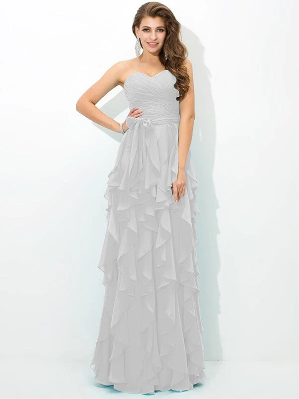 Gorgeous Sweetheart Layers Sleeveless Long Chiffon Bridesmaid Dresses - Image 19