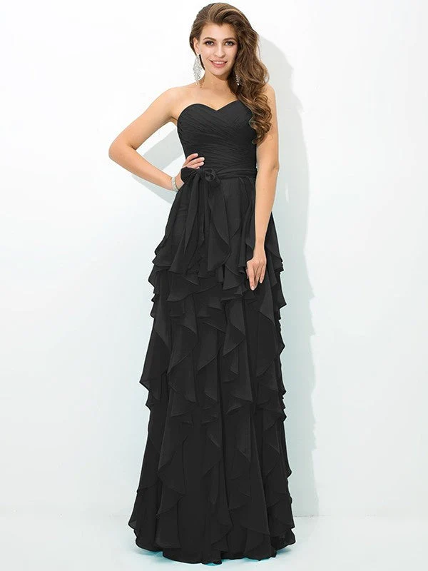 Gorgeous Sweetheart Layers Sleeveless Long Chiffon Bridesmaid Dresses - Image 2