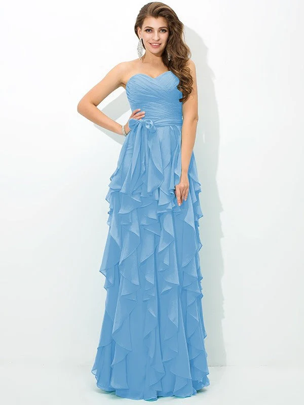 Gorgeous Sweetheart Layers Sleeveless Long Chiffon Bridesmaid Dresses - Image 3