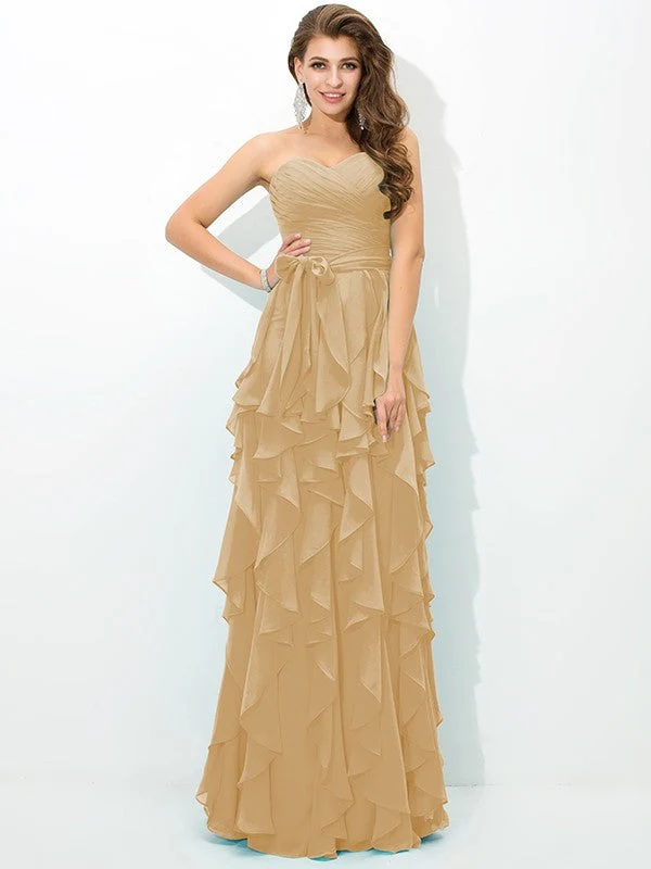 Gorgeous Sweetheart Layers Sleeveless Long Chiffon Bridesmaid Dresses - Image 6