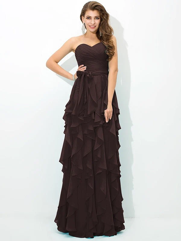Gorgeous Sweetheart Layers Sleeveless Long Chiffon Bridesmaid Dresses - Image 7