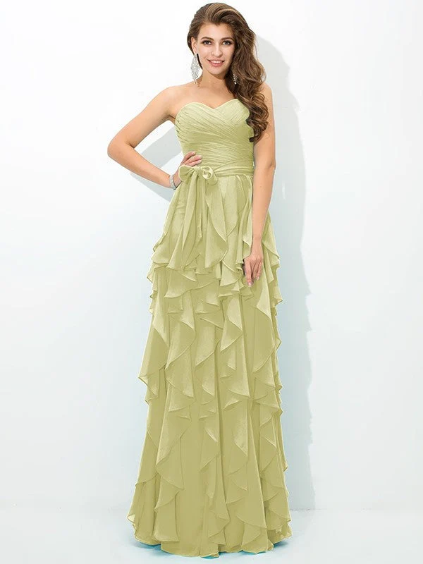 Gorgeous Sweetheart Layers Sleeveless Long Chiffon Bridesmaid Dresses - Image 8