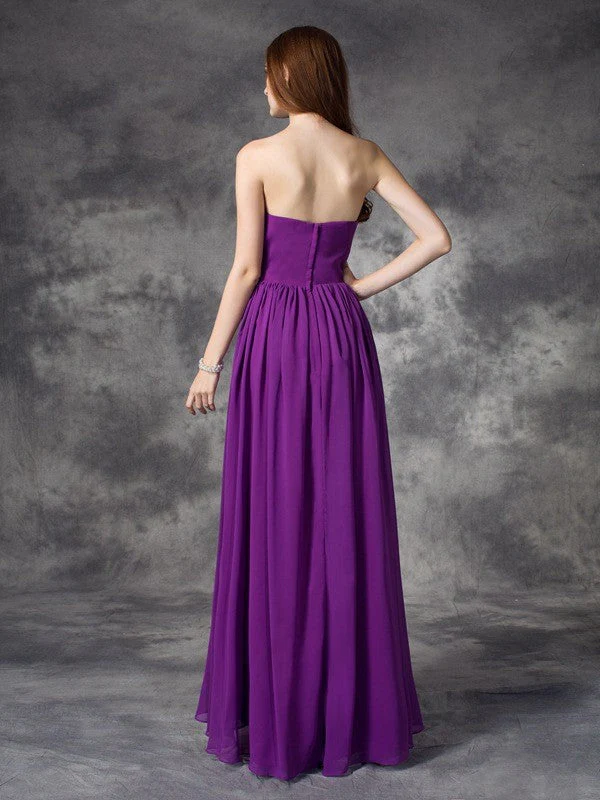 Gorgeous Sweetheart Ruffles Sleeveless High Low Chiffon Bridesmaid Dresses - Image 30