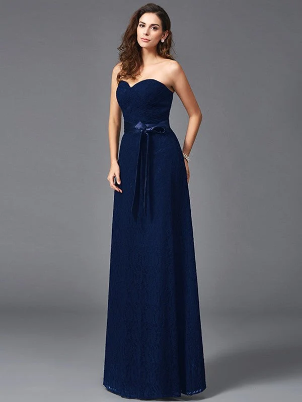 Gorgeous Sweetheart Sash/Ribbon/Belt Sleeveless Long Lace Bridesmaid dresses - Image 10