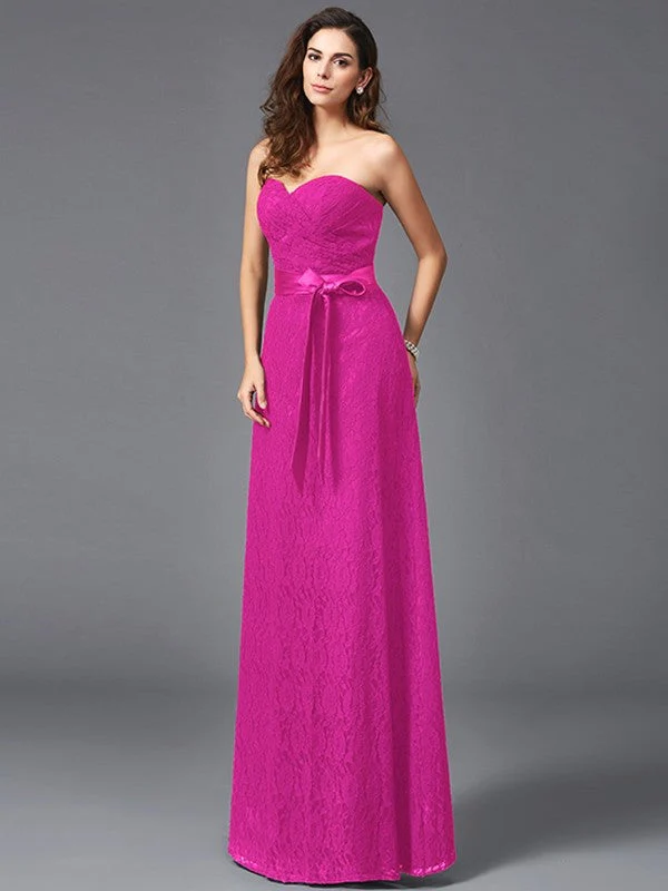 Gorgeous Sweetheart Sash/Ribbon/Belt Sleeveless Long Lace Bridesmaid dresses - Image 11