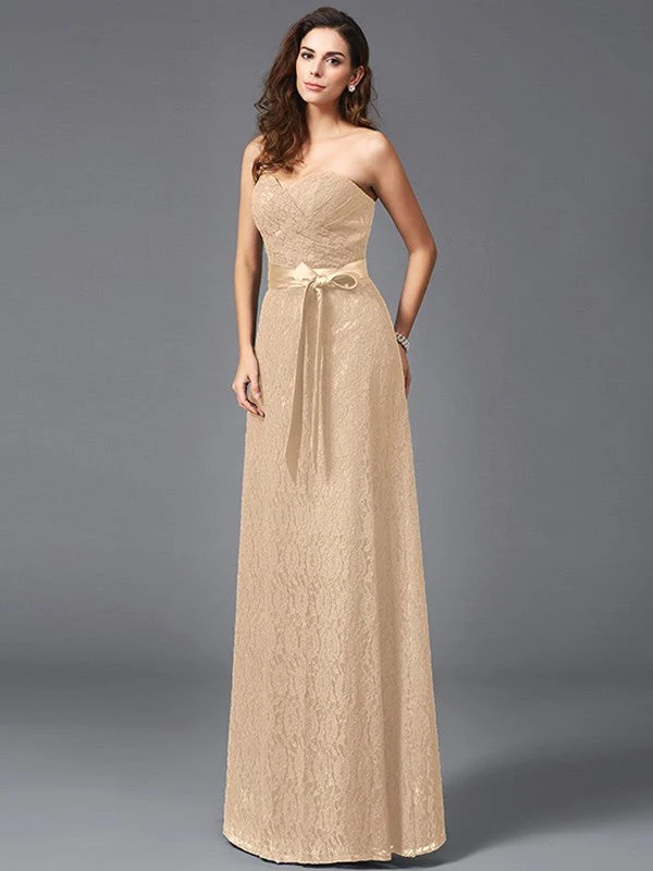 Gorgeous Sweetheart Sash/Ribbon/Belt Sleeveless Long Lace Bridesmaid dresses - Image 13