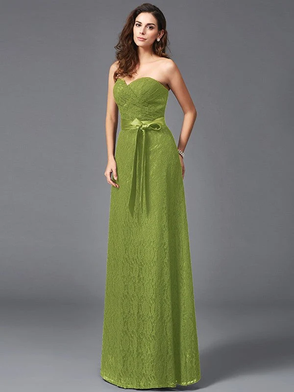 Gorgeous Sweetheart Sash/Ribbon/Belt Sleeveless Long Lace Bridesmaid dresses - Image 14