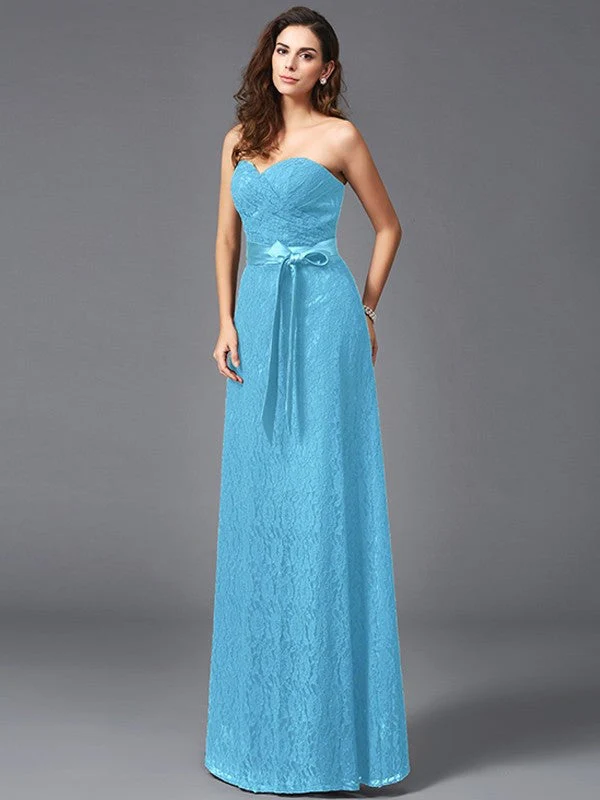 Gorgeous Sweetheart Sash/Ribbon/Belt Sleeveless Long Lace Bridesmaid dresses - Image 2