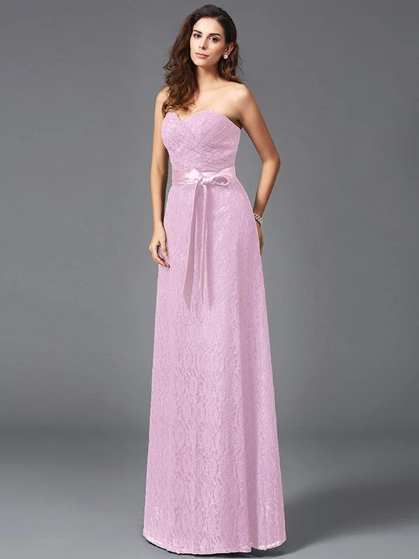 Gorgeous Sweetheart Sash/Ribbon/Belt Sleeveless Long Lace Bridesmaid dresses - Image 22