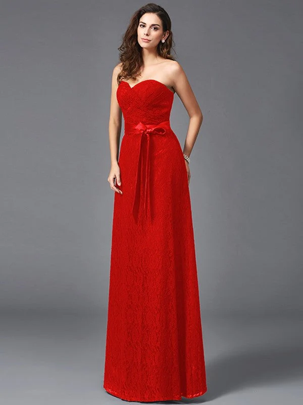 Gorgeous Sweetheart Sash/Ribbon/Belt Sleeveless Long Lace Bridesmaid dresses - Image 23