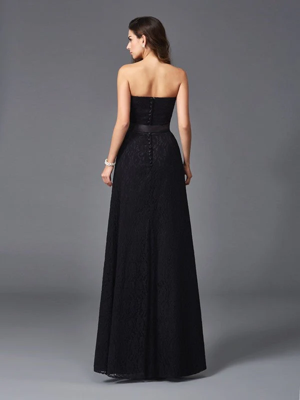 Gorgeous Sweetheart Sash/Ribbon/Belt Sleeveless Long Lace Bridesmaid dresses - Image 30