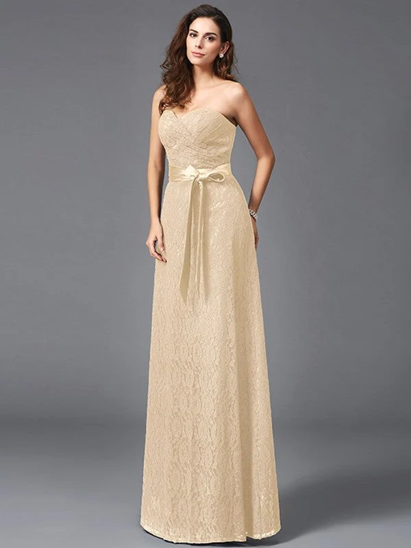Gorgeous Sweetheart Sash/Ribbon/Belt Sleeveless Long Lace Bridesmaid dresses - Image 6