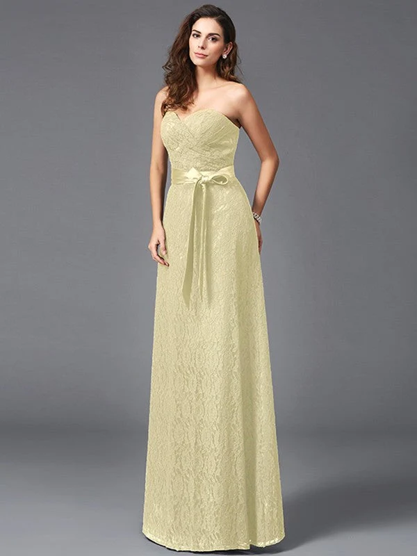 Gorgeous Sweetheart Sash/Ribbon/Belt Sleeveless Long Lace Bridesmaid dresses - Image 8
