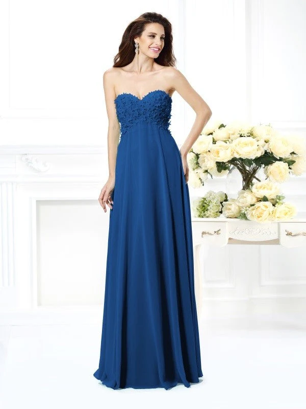 Gorgeous Sweetheart Sleeveless Long Chiffon Bridesmaid Dresses - Image 10