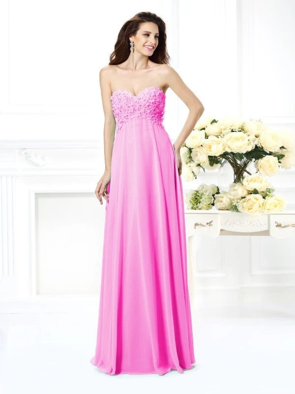 Gorgeous Sweetheart Sleeveless Long Chiffon Bridesmaid Dresses - Image 11