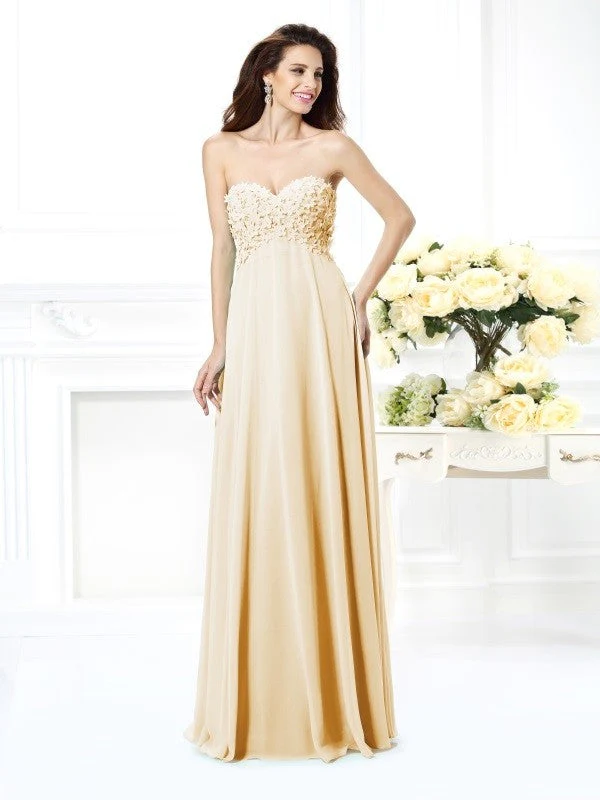 Gorgeous Sweetheart Sleeveless Long Chiffon Bridesmaid Dresses - Image 12