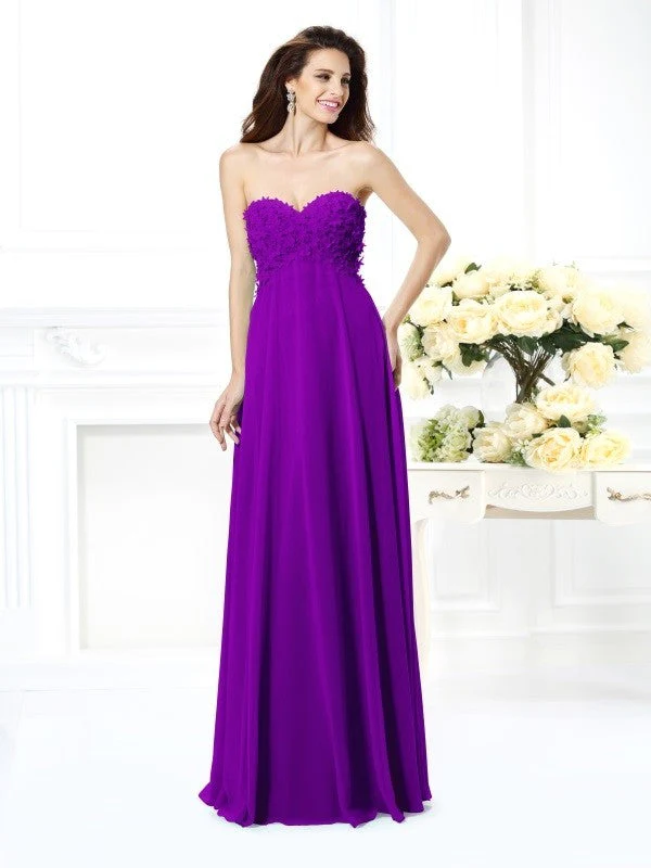 Gorgeous Sweetheart Sleeveless Long Chiffon Bridesmaid Dresses - Image 13