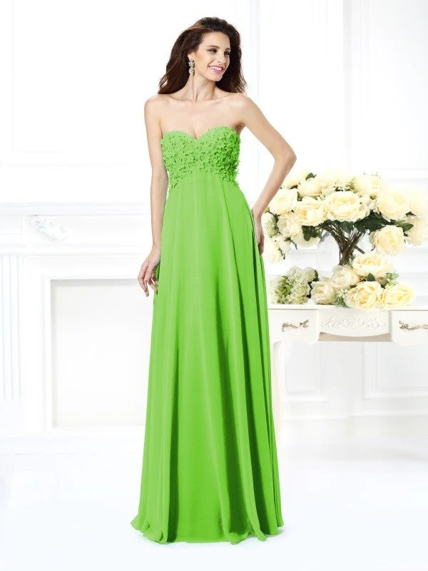 Gorgeous Sweetheart Sleeveless Long Chiffon Bridesmaid Dresses - Image 14