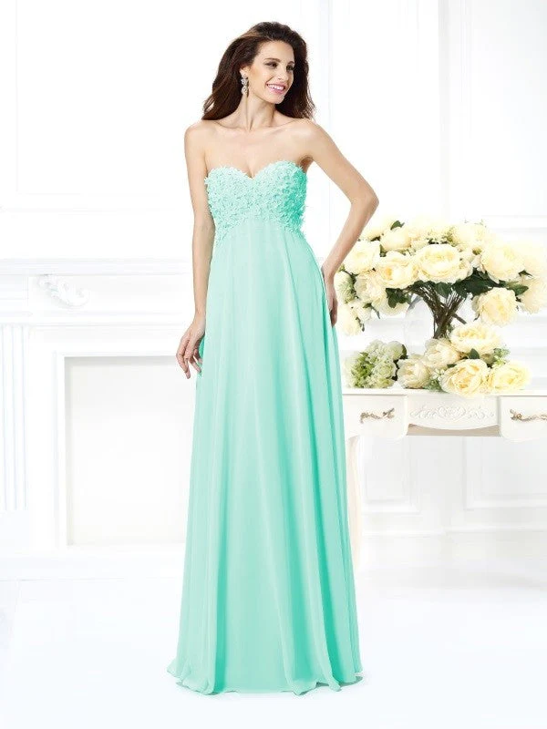 Gorgeous Sweetheart Sleeveless Long Chiffon Bridesmaid Dresses - Image 15